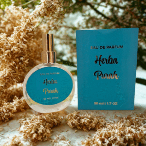 Perfume Herba Purah 50 ml Candela Aromas com flores secas e fundo natural