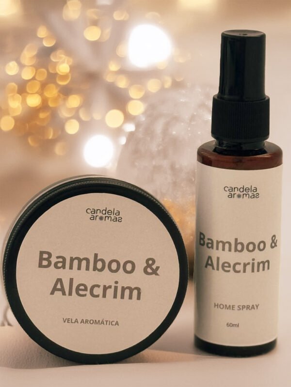 Kit Bamboo Alecrim – Vela Aromática e 1 Home Spray