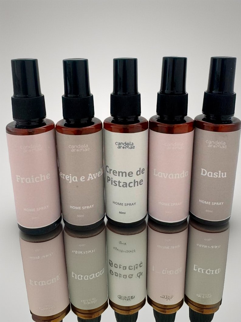 Kit 5 Home Sprays Candela Aromas com cinco fragrâncias exclusivas