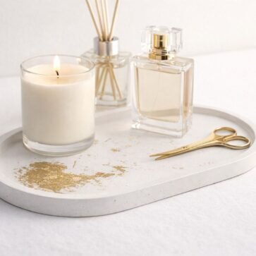 Bandeja tamanho com folhas de ouro ou estampa temática