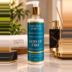 Creme hidratante inspirado no God of Fire, 250 g com manteiga de karité da Candela Aromas