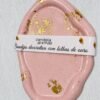 Bandeja Decorativa Rosa com Folhas de Ouro