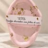 Bandeja Decorativa Rosa com Folhas de Ouro